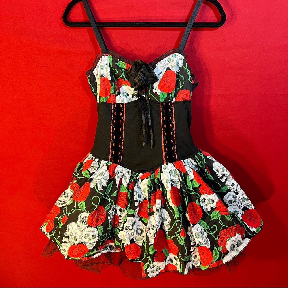 Lip Service Day of the Dead Skull and Rose Dress